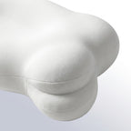 White satin pillow on a light gray background