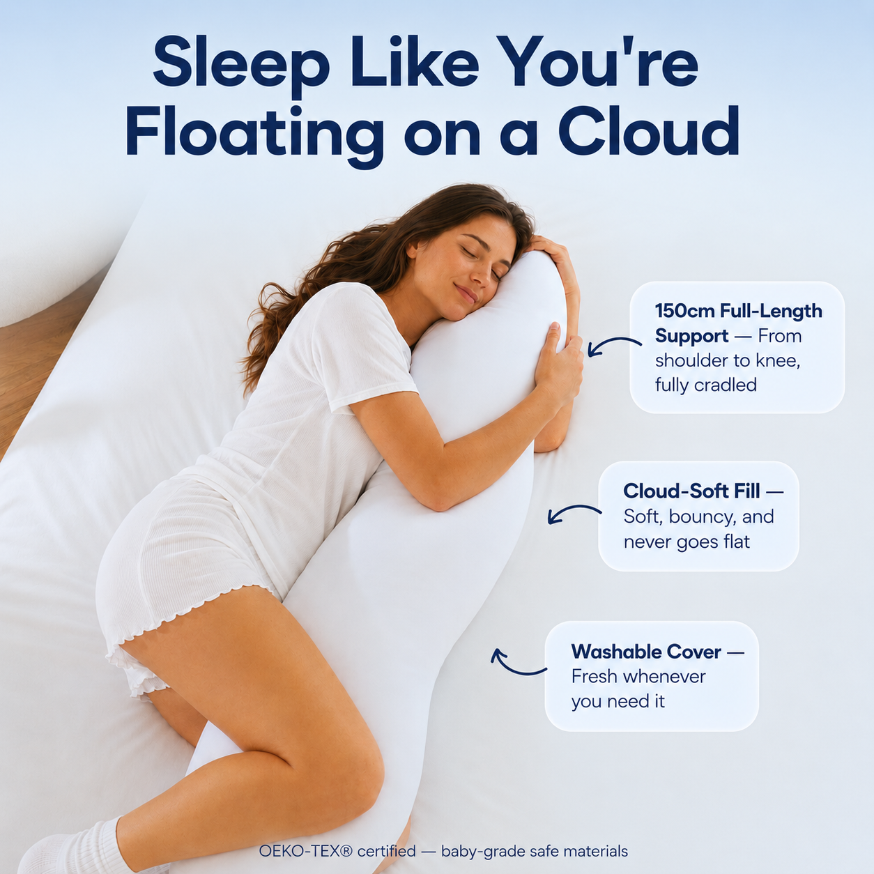 CloudBody Cooling Full-Body Ergonomic Pillow