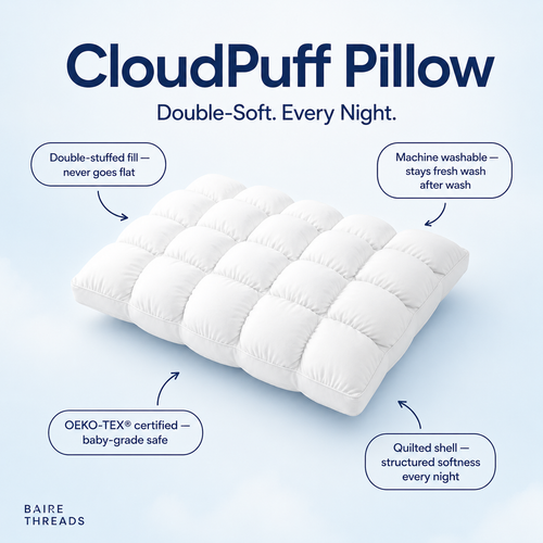 CloudPuff Pillow - Double-Soft Quilted Insert