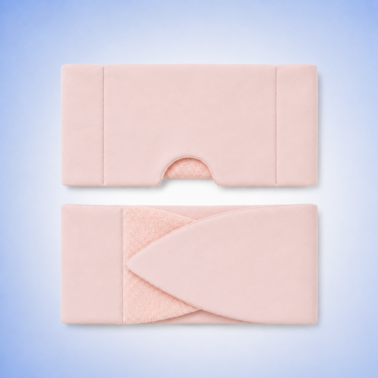 Front and back of eyemask in light pink color