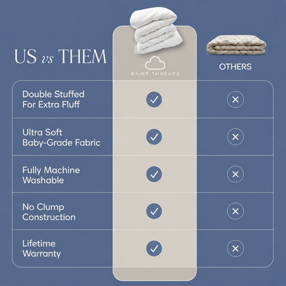 Comparison chart of Baire Threads products versus 'Others' on a blue background